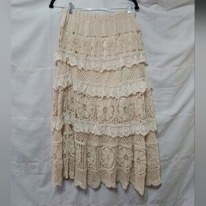 POL Cream Lace Maxi Skirt